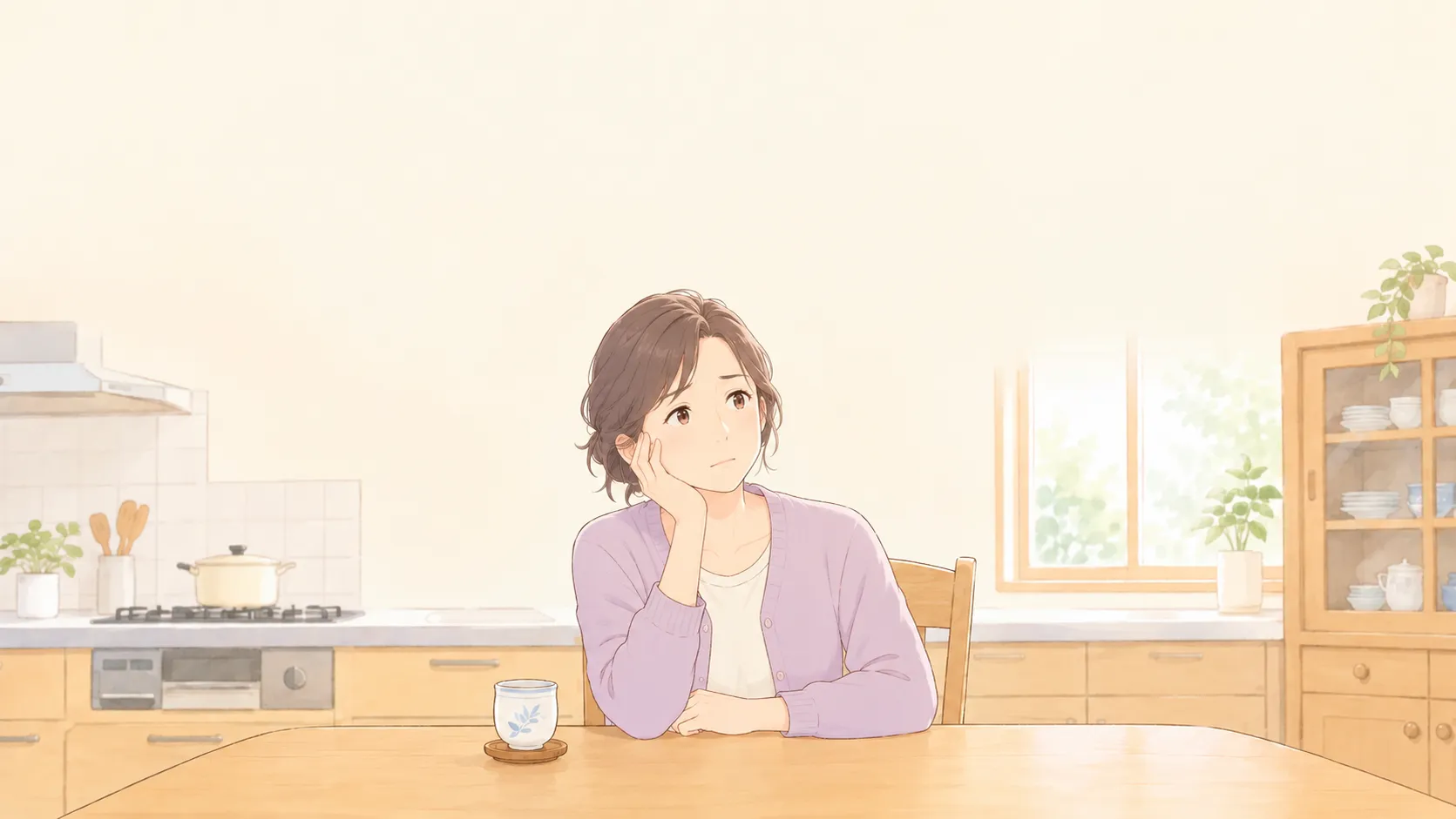 食事制限のことで考え込む女性