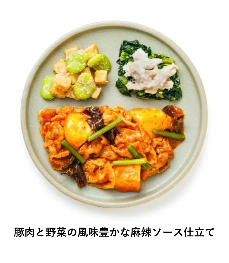 豚肉と野菜の風味豊かな麻辣ソース仕立て